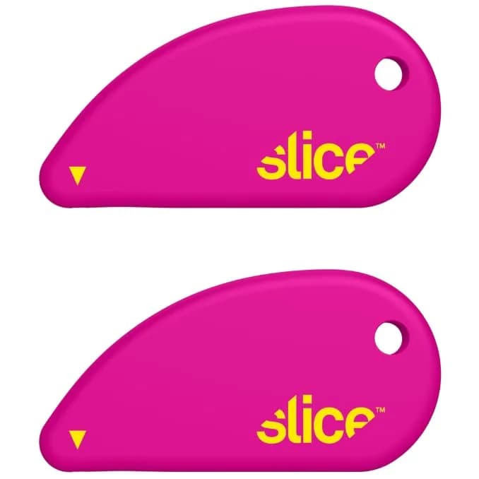 Slice 00100 Ceramic Blade Safety Cutter, Fuchsia, 2 Pack | Opens Packaging, Trims Photos, Keychain Ready - main product image