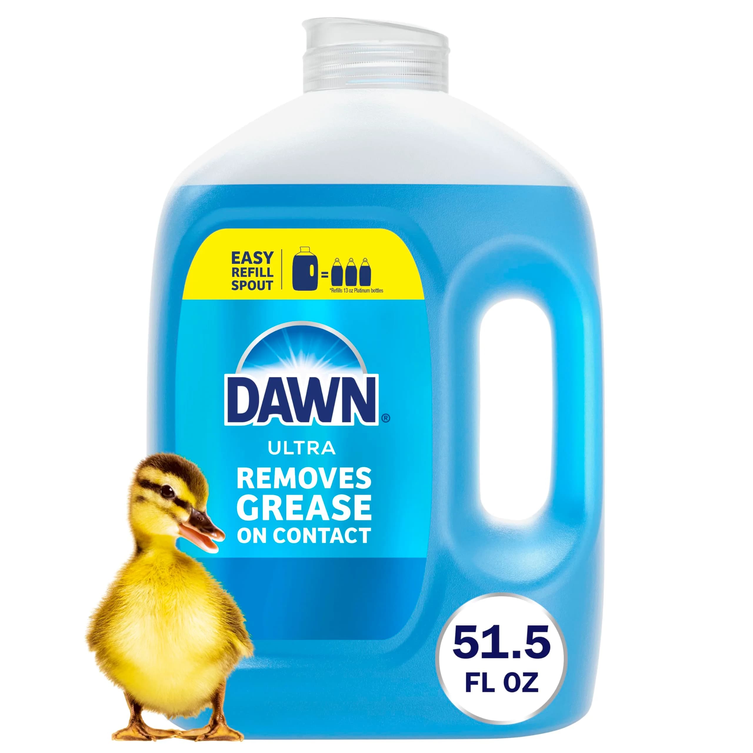 Dawn Ultra Original Dish Soap Refill Jug Large Size Blue Liquid 51.5 oz | Grease Cleaning Power - main product image