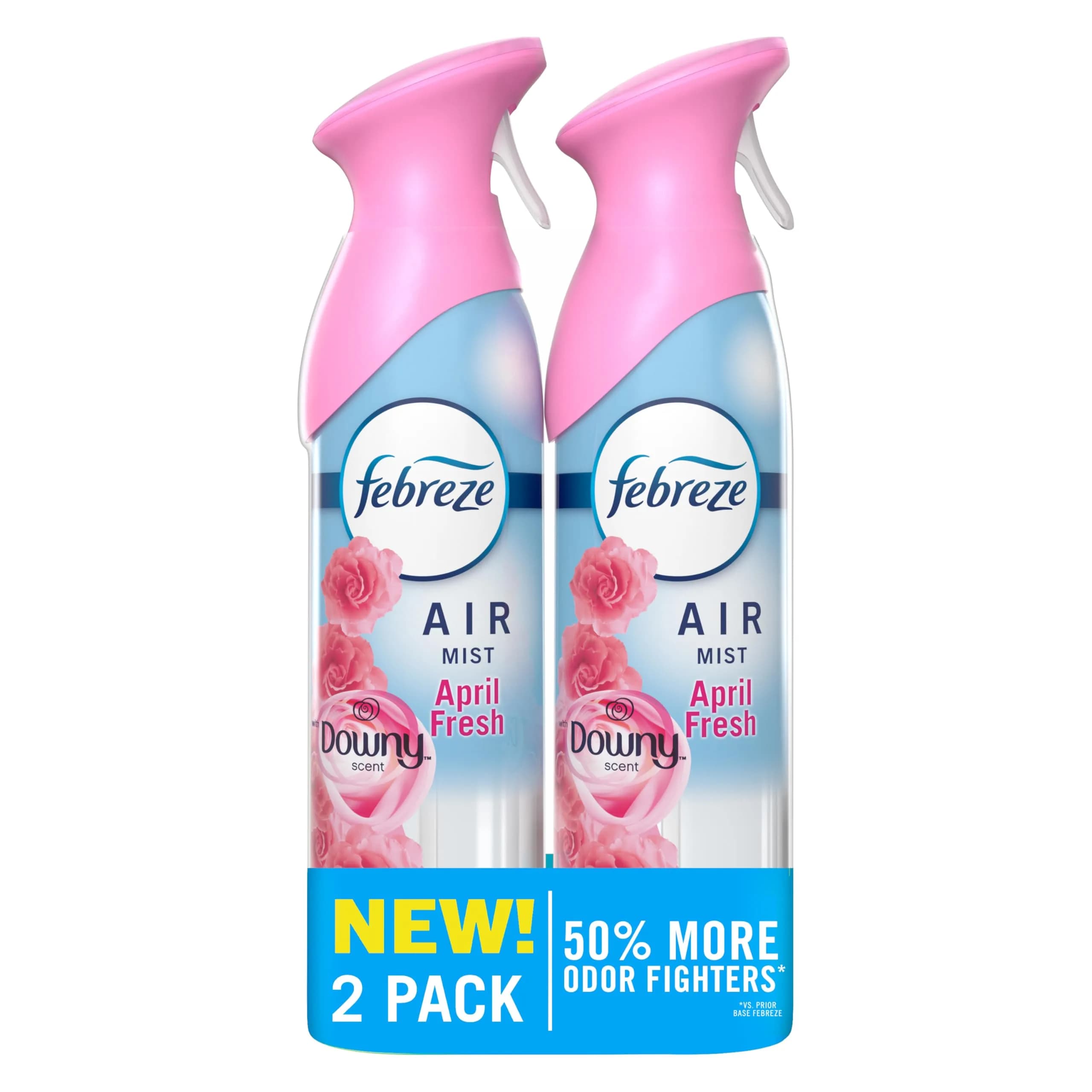 Febreze Air Mist Room Spray Downy April Fresh Scent 16.2oz (2-Pack) | Odor Fighting Deodorizer for Home