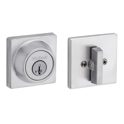 Kwikset 660 Series Entry Handleset with SmartKey Deadbolt, Satin Chrome, Fits 1-3/8" to 1-3/4" Doors thumbnail 1