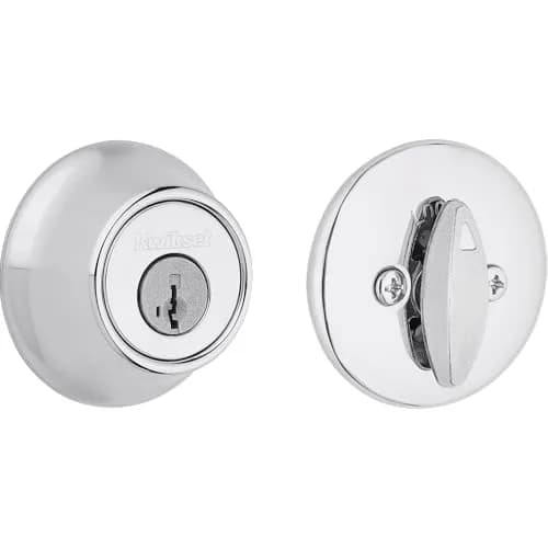 Kwikset 660 Series Entry Handleset with SmartKey Deadbolt, Polished Chrome, 1-3/8" to 1-3/4" Doors thumbnail 1