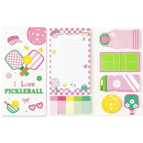 Xqumoi Pink Pickleball Sticky Notes Set (550 Sheets) | Cute Sports Memo Pads for Students & Office - main product image
