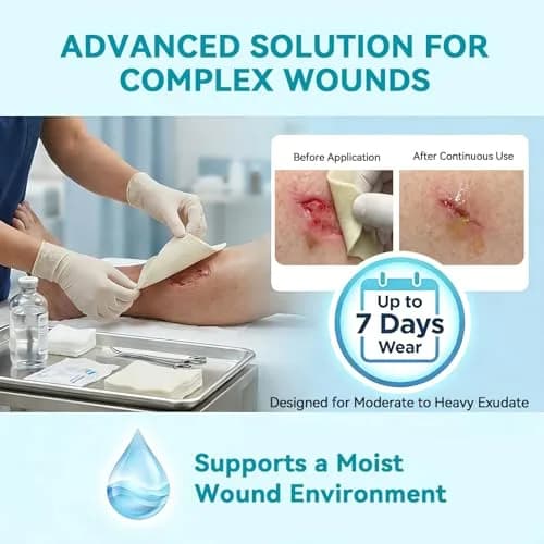 Dimora Calcium Alginate Wound Dressing 4'' x 4'' | Heavy Absorbent, Non-Stick, Sterile Gauze for Moderate to Heavy Exudate Wounds thumbnail 3