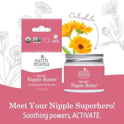 Earth Mama Organic Nipple Butter™ Cream 2 Fl Oz (96 Count) | USDA Organic, Lanolin-Free, Safe for Breastfeeding thumbnail 6