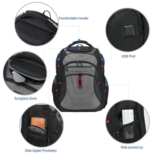 KROSER TSA Friendly Laptop Backpack 17.3 inch XXXL Gaming Backpack with RFID Pockets & USB Port | Water-Repellent Ballistic Fabric thumbnail 4