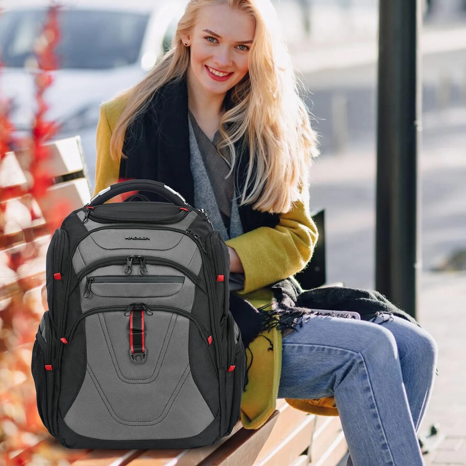 KROSER TSA Friendly Laptop Backpack 17.3 inch XXXL Gaming Backpack with RFID Pockets & USB Port | Water-Repellent Ballistic Fabric - view 6