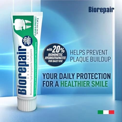 Biorepair Clean & Protect Hydroxyapatite Toothpaste 40.7g (1.2 Fl Oz) x 12 | Daily Enamel Care, Fluoride-Free thumbnail 2