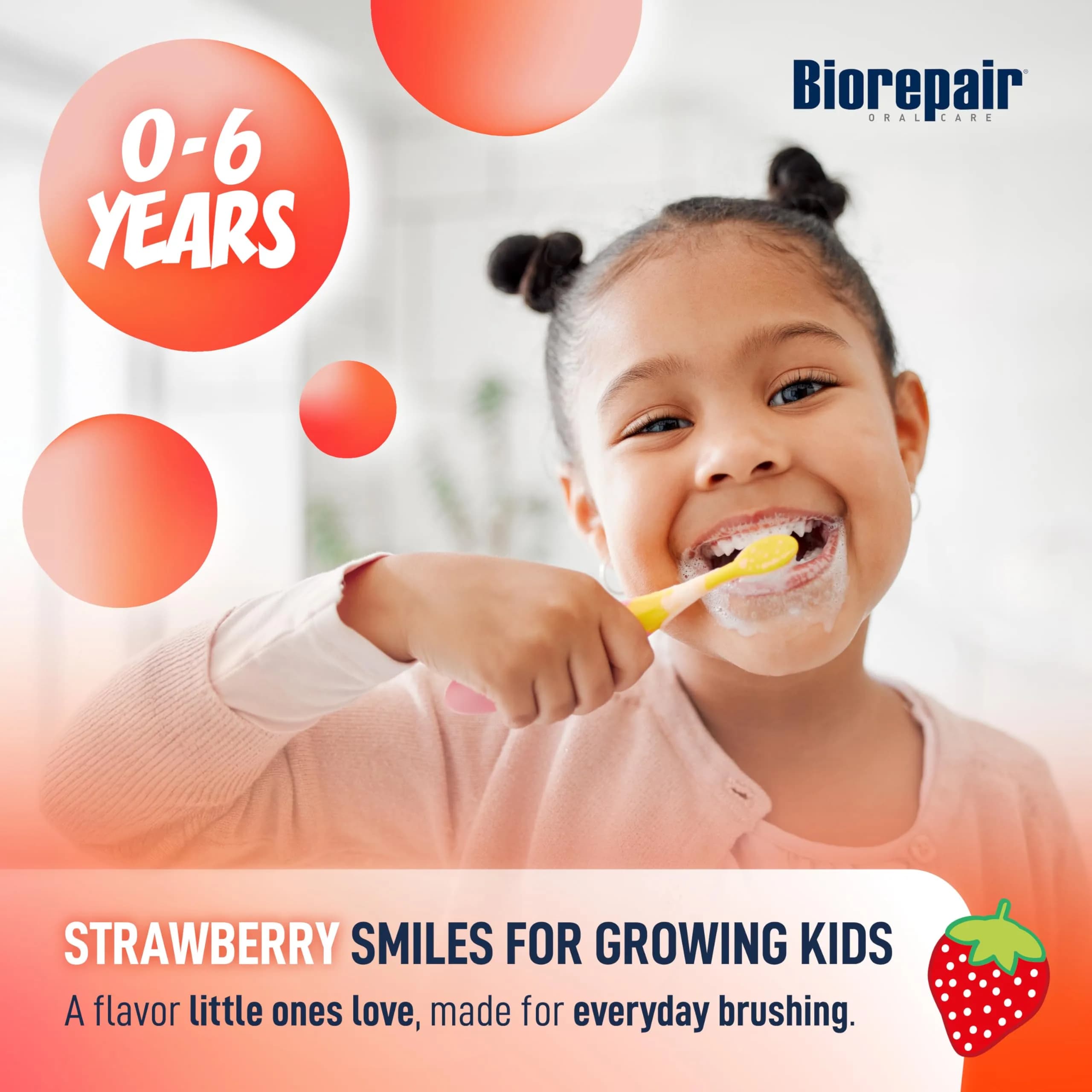 Biorepair Kids Strawberry Fluoride-Free Toothpaste 63ml (2.12 Oz x12) | Gentle Enamel Protection for Ages 0-6 - view 7