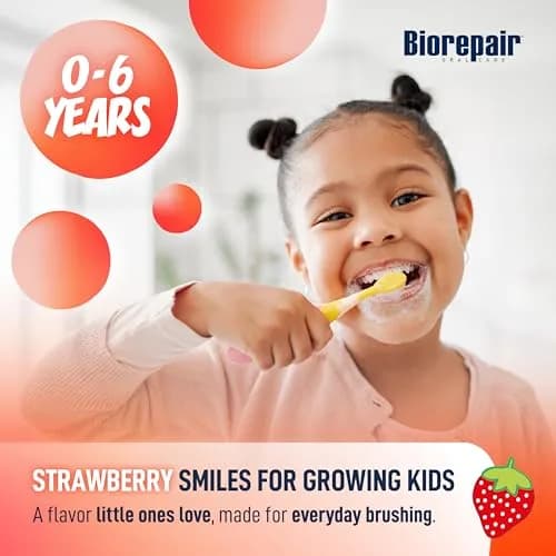 Biorepair Kids Strawberry Fluoride-Free Toothpaste 63ml (2.12 Oz x12) | Gentle Enamel Protection for Ages 0-6 thumbnail 7