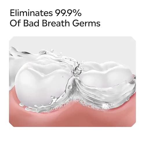 Listerine Extra Mild Alcohol-Free Mouthwash, Cool Mint, 1L (33.8 fl oz) | Kills 99.9% of Bad Breath Germs thumbnail 6