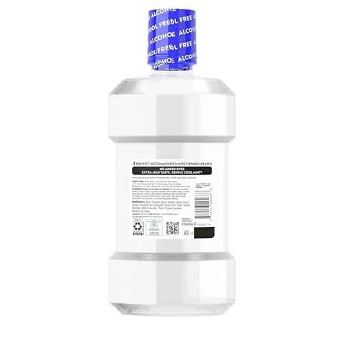 Listerine Extra Mild Alcohol-Free Mouthwash, Cool Mint, 1L (33.8 fl oz) | Kills 99.9% of Bad Breath Germs thumbnail 9