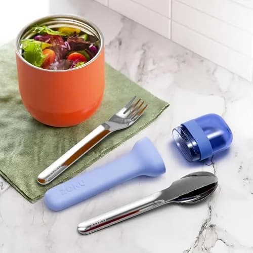 Zoku Pocket Utensil Set Stainless Steel Fork, Knife, and Spoon in Case Blue | Durable Food Grade 18/8 Stainless Steel thumbnail 6