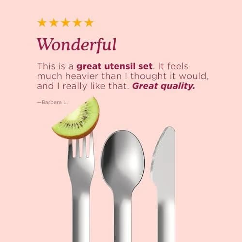 Zoku Pocket Utensil Set Stainless Steel Fork, Knife, and Spoon in Case Blue | Durable Food Grade 18/8 Stainless Steel thumbnail 9