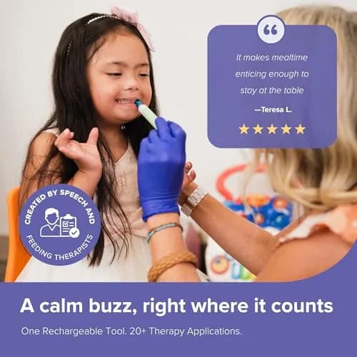 TalkTools Sensi Oral Motor Therapy Essential with Blue Chewy Tip & Pouch, Rechargeable Vibration Tool 156 g (5.5 oz) | For Speech & Feeding Therapy thumbnail 5