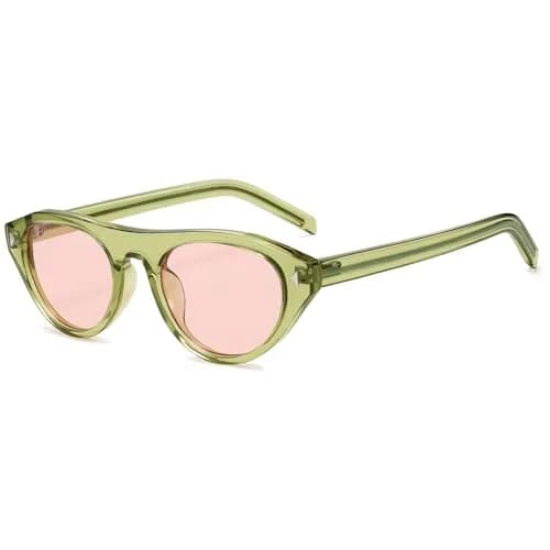 VANLINKER Retro Small Oval Cateye Sunglasses for Women Men VL9915 | UV400 Protection, Unisex Style thumbnail 1