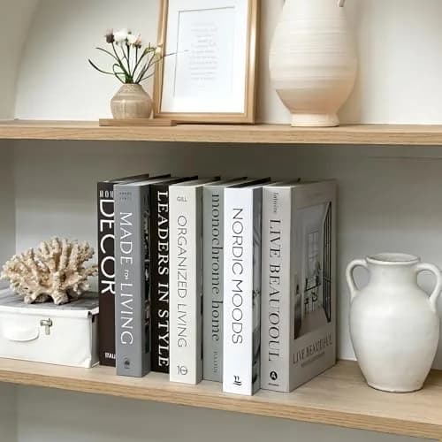 Gocelufe Decorative Books for Home Decor - 7 Pcs Fake Books for Decoration, Faux Stack for Bookshelf, Coffee Table, Designer Decor Set thumbnail 4