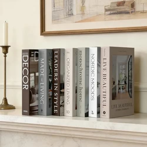 Gocelufe Decorative Books for Home Decor - 7 Pcs Fake Books for Decoration, Faux Stack for Bookshelf, Coffee Table, Designer Decor Set thumbnail 7