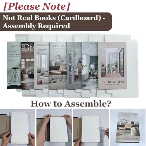 Gocelufe Decorative Books for Home Decor - 7 Pcs Fake Books for Decoration, Faux Stack for Bookshelf, Coffee Table, Designer Decor Set thumbnail 3