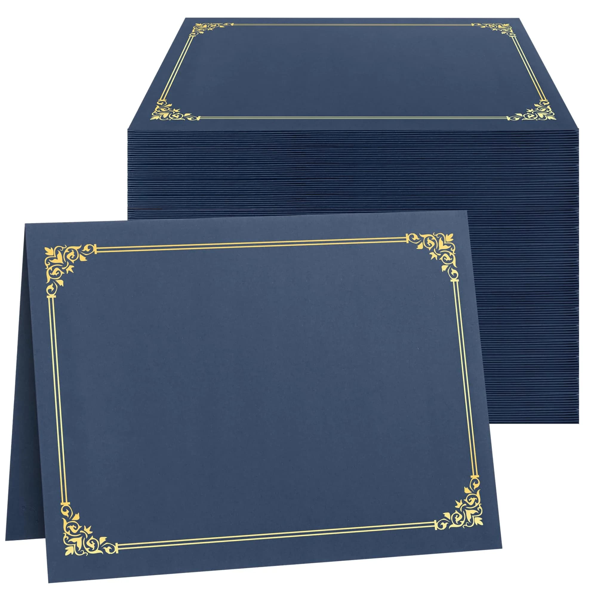 SUNEE Certificate Holders Navy Blue 150 Packs | Letter Size 8.5x11 Certificates Protection