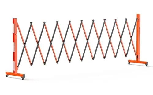 PhoenixCrest 11 ft Expandable Barricade Gate | Heavy-Duty Steel Crowd Control Barrier with 4 Locking Wheels thumbnail 7