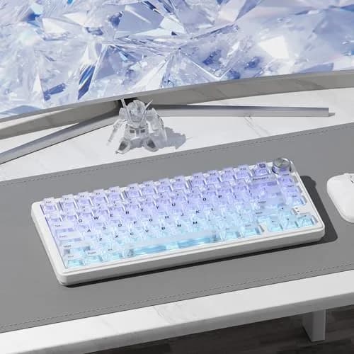 HITIME XVX White Clear Keycaps 119 Keys | Hybrid Transparent Design, Cherry Profile, PC Material, RGB Compatibility thumbnail 5