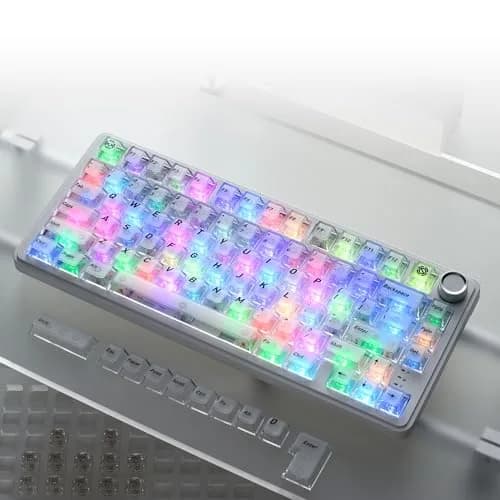 HITIME XVX White Clear Keycaps 119 Keys | Hybrid Transparent Design, Cherry Profile, PC Material, RGB Compatibility thumbnail 2