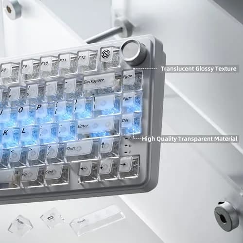 HITIME XVX White Clear Keycaps 119 Keys | Hybrid Transparent Design, Cherry Profile, PC Material, RGB Compatibility thumbnail 3