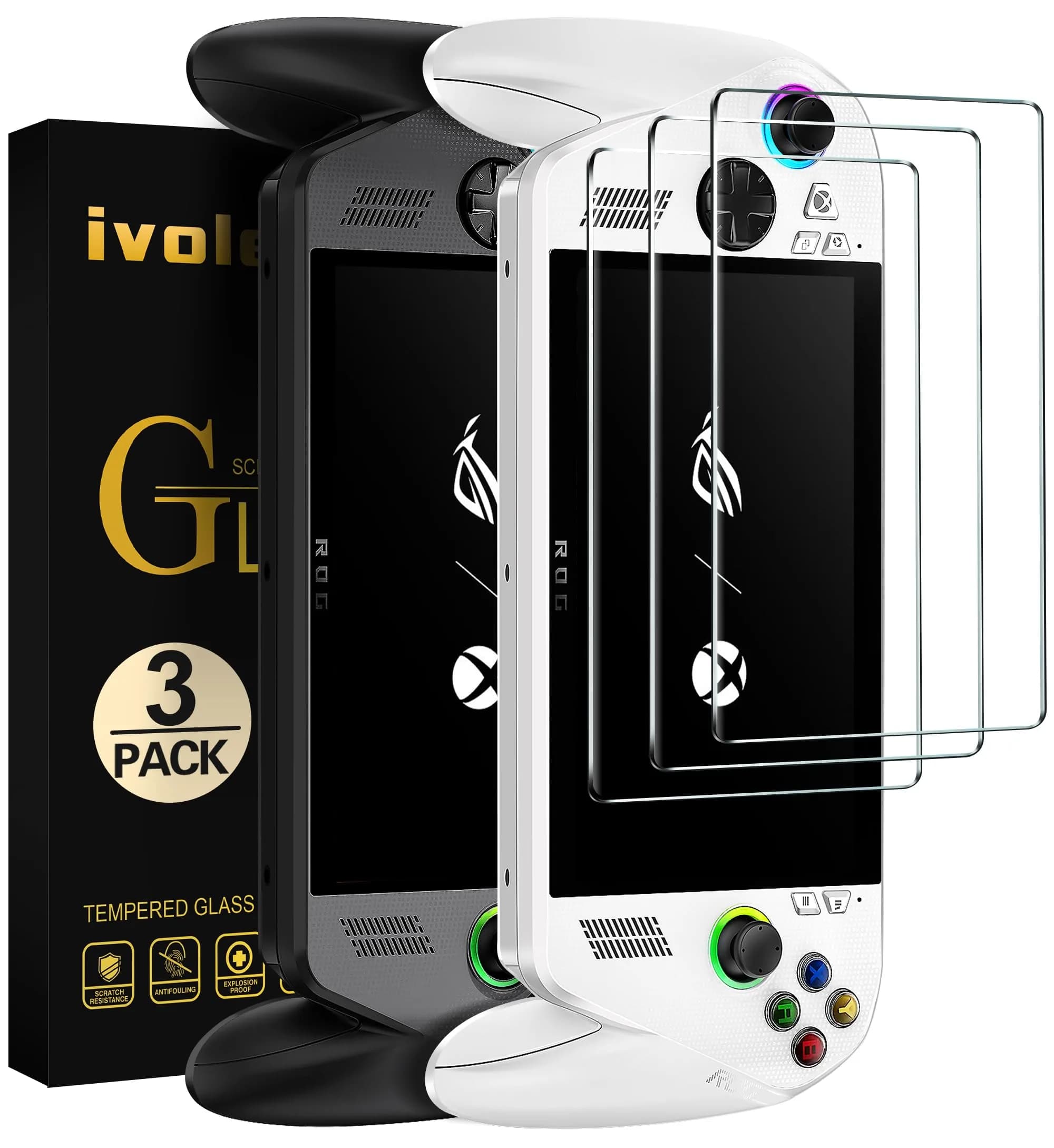 ivoler Ultra HD Clear Screen Protector for Lenovo Legion Go 8.8'' | Tempered Glass 2-Pack with Alignment Frame — Transparent / 7.0''