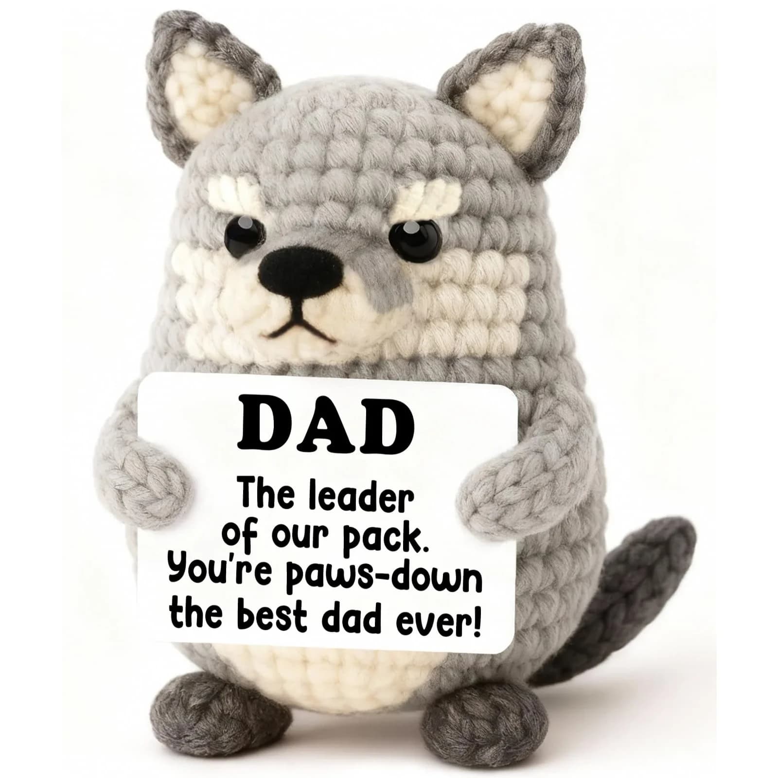 WEYON Handmade Crochet Wolf Plush Gift for Dad | 2-3 inches (5-7.6 cm)