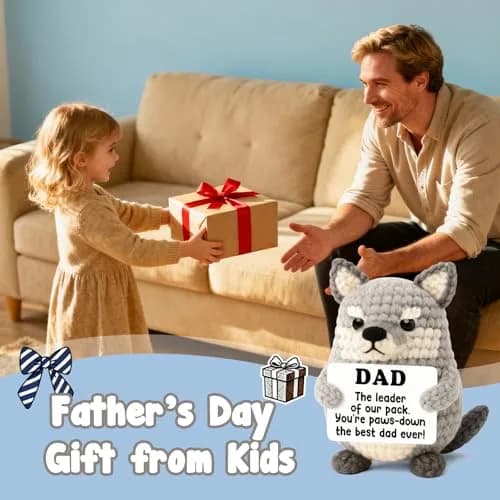 WEYON Handmade Crochet Wolf Plush Gift for Dad | 2-3 inches (5-7.6 cm) thumbnail 5