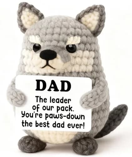 WEYON Handmade Crochet Wolf Plush Gift for Dad | 2-3 inches (5-7.6 cm) thumbnail 1