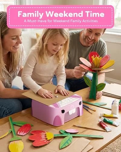 BEAVERBOT C2 Upgraded Cardboard Cutter for Kids, Pink | Dual Speed Rabbit Craft Tool for Ages 5+ thumbnail 5