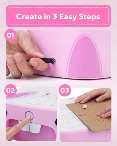 BEAVERBOT C2 Upgraded Cardboard Cutter for Kids, Pink | Dual Speed Rabbit Craft Tool for Ages 5+ thumbnail 6