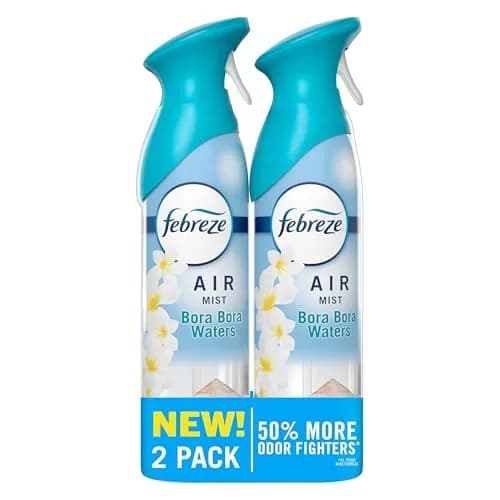 Febreze Air Mist Bora Bora Waters Scent Room Freshener Spray 480ml (16.2 Fl Oz) Pack of 2 | Odor Eliminator for Home, Bathroom, Kitchen, Office thumbnail 1