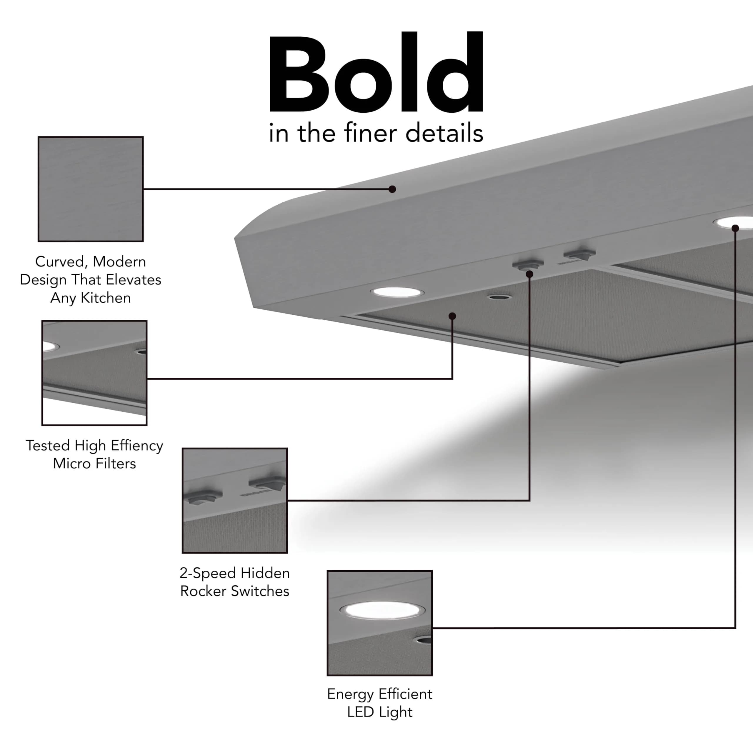 Broan-NuTone 30-Inch Stainless Steel Under Cabinet Range Hood | Quiet 350 CFM 1.5 Sones Ventilation - view 2