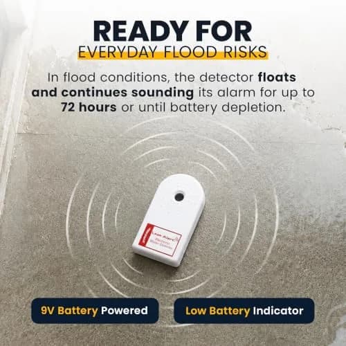Zircon Leak Alert™ Water Leak Detector 3 Pack | Loud 90 dB Water Alarm for Home & Basement thumbnail 5