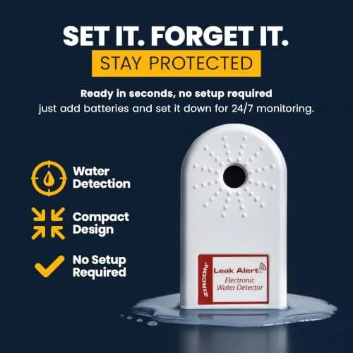Zircon Leak Alert™ Water Leak Detector 3 Pack | Loud 90 dB Water Alarm for Home & Basement thumbnail 6