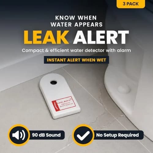 Zircon Leak Alert™ Water Leak Detector 3 Pack | Loud 90 dB Water Alarm for Home & Basement thumbnail 2
