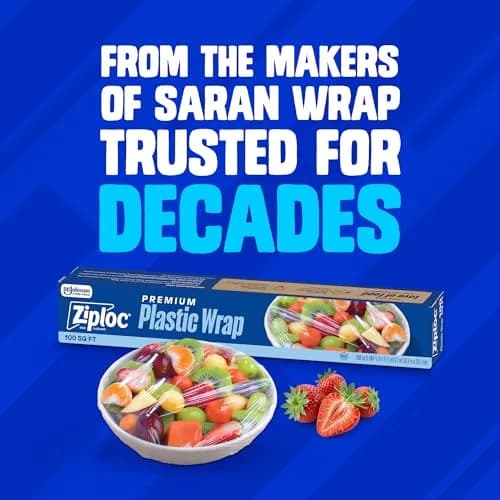 Ziploc Wrap Food Storage 100 Sq Ft Roll | Protects Food on Glass, Plastic, Metal Surfaces thumbnail 3