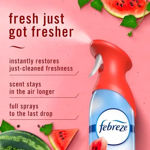 Febreze Air Mist Room Freshener Spray Watermelon Scent 490ml (16.2 Fl Oz) Pack of 2 | Fights Odors Instantly thumbnail 3