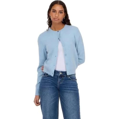Forever 21 Blue Cardigan Sweater – Soft Knit Long Sleeve Button Front Layer for Casual Wear, X-Small - main product image