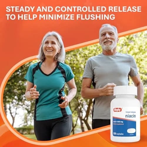 RUGBY LABORATORIES Timed-Release Niacin 1000mg | Supports Metabolism & Circulation thumbnail 5