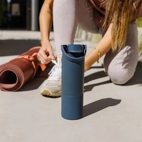 BrüMate Rise 35oz Insulated Water Bottle With Leakproof Straw Lid | 1000ml (35oz) | Nightfall Blue thumbnail 4