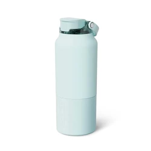 BrüMate Rise 35oz Water Bottle With Leakproof Covered Silicone Straw | Insulated Stainless Steel, Blue Agave thumbnail 1