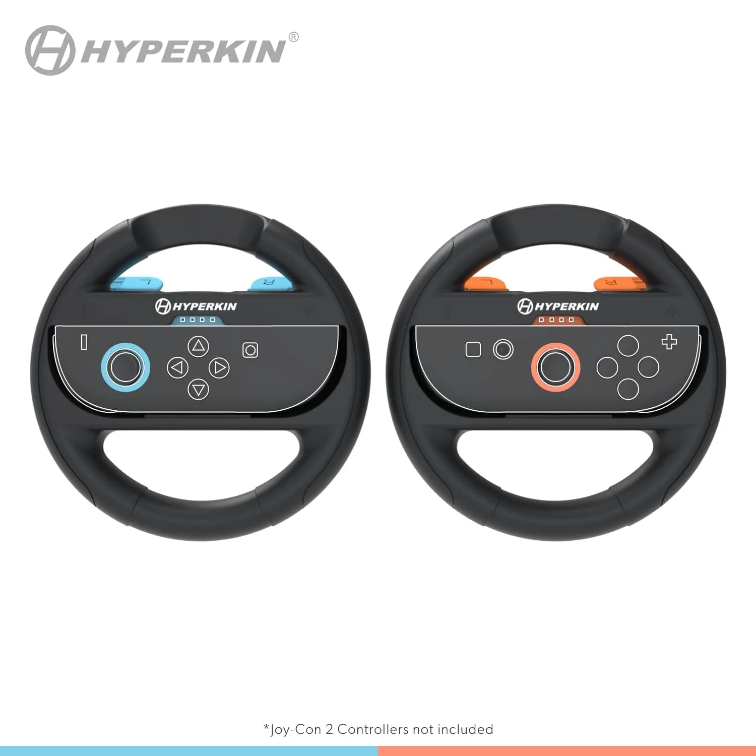 Hyperkin Joy-Ride Racing Wheel (2 Pack) for Nintendo Switch | Orange & Blue Wheels, Ergonomic Grip, Compatible with Joy-Con & Switch 2