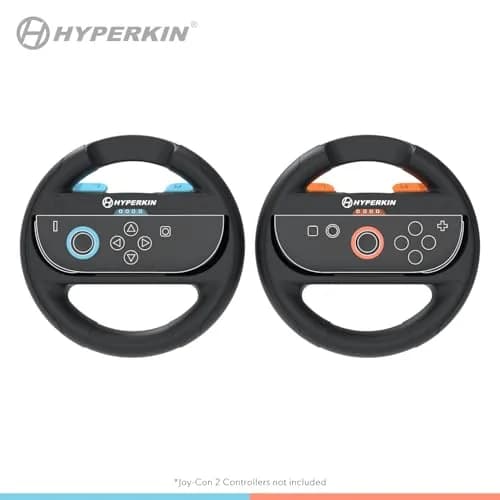 Hyperkin Joy-Ride Racing Wheel (2 Pack) for Nintendo Switch | Orange & Blue Wheels, Ergonomic Grip, Compatible with Joy-Con & Switch 2 thumbnail 1