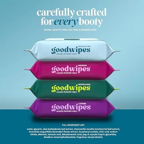 goodwipes Flushable Wipes 300 Count (Pack of 6) Fragrance-Free | Septic Safe, Extra Large, Adult Wet Wipes thumbnail 5