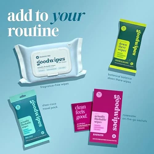 goodwipes Flushable Wipes 300 Count (Pack of 6) Fragrance-Free | Septic Safe, Extra Large, Adult Wet Wipes thumbnail 7