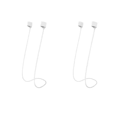 MULTAICH Magnetic Anti-Lost Straps for AirPods 1st/White/White | Silicone Neck Rope Cord, Unisex, 2pcs thumbnail 1