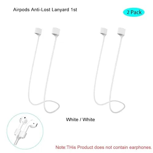 MULTAICH Magnetic Anti-Lost Straps for AirPods 1st/White/White | Silicone Neck Rope Cord, Unisex, 2pcs thumbnail 4
